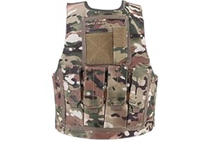 Alomejor Army Multi Terrain Camouflage Vest Camo Combat Vest para niños Juegos al Aire Libre