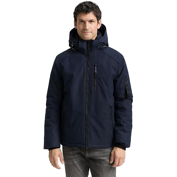 Tom Tailor Hybride jack met afneembare capuchon in zwart online kopen | P&C