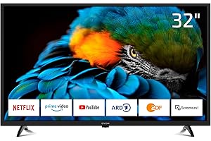 DYON Smart 32 XT 80 cm (32 Zoll) Fernseher (HD Smart TV, HD Triple Tuner (DVB-C/-S2/-T2), Prime Video, Netflix & HbbTV) [Modelljahr 2022], Schwarz