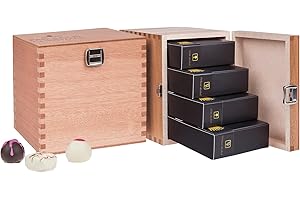 ‎CHOCOLISSIMO CHOCOLISSIMO - Schokolade Geschenk - 40 handgemachte Pralinen im Holzkästchen, ohne Alkohol - Weihnachtsschokolade, Geschenk zu Weihnachten, alkoholfrei, für Kinder, Frauen, Männer - Fabulous Xmas