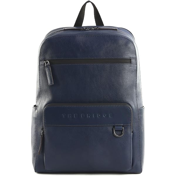 The Bridge Zaino Medio Business linea Biagio in Pelle Nero Unisex Uomo Spallacci Regolabili Tasca Interna Porta Notebook