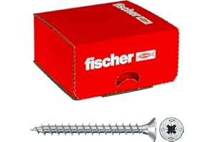 Fischer Viti per Legno o Truciolare Power-Fast II CZF 3,0x30 Filetto totale, Pozi, Testa svasata piana, Zincatura bianca, 300 Pz, 670039