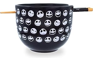 The Nightmare Before Christmas Disney Jack 20-Ounce Ramen Bowl with Chopsticks