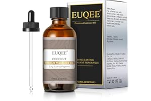 EUQEE Aceite Esencial Coco 60ml, Aceites Esenciales para Humidificador, Aceite de Coco Aceite Perfumado para Aromaterapia, Relajación, Velas