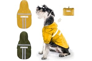 PETCUTE Imperméable pour Chien Manteau Chien Impermeable vec Capuche et Bandes Réfléchissantes pour Petit Moyen Gros Chiens avec Trou de Harnais