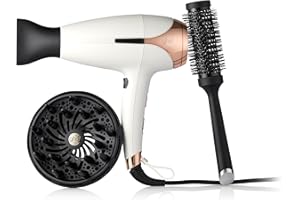 ghd Helios profesjonalna suszarka do włosów z technologią aeroprecis, z profesjonalną dyszą i dyfuzorem oraz ceramiczną szczotką do włosów The Blow Dryer, biała – ekskluzywna firma Amazon