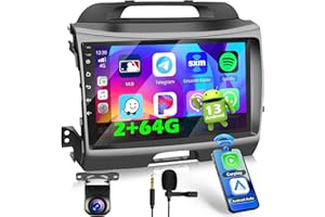 Inefala Android 15 2G/64G radio samochodowe, nawigacja GPS, do Kia Sportage 2010-2016, radio, bezprzewodowy Carplay, Android Auto, ekran dotykowy 9", GPS, WiFi, BT, USB, FM RDS, EQ, MIC, CAM