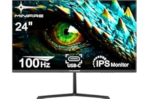 Minifire 24 Inch Monitor, USB Type-C Port, 100Hz,Eye-Care for Business and Office, Ultrathin Bezel, FHD 1080P Computer Monitor PC Screen, FlickerFree, Lowblue Mode, Anti Glare, HDMI Port(24X3AL)