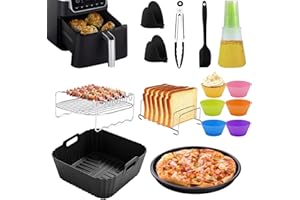 HLEIUKT Silikonowa forma do frytkownicy na gorące powietrze, akcesoria do frytkownicy na gorące powietrze Ninja Max Pro 6,2 l, AF180EU AF140EU, Philips 6,2 l, COSORI 5,5 l, akcesoria do Airfryer