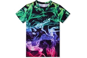 RAISEVERN Unisex Kids 3D Printed Funny T-Shirts Casual Boys Girls Cool Short Sleeve for Teen 6-16T