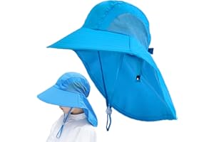 Cysocool Gorro de verano para niños con protección UV para niños de 4 a 13 años, con visera ancha, UPF 50+, protección solar para niños, sombrero de boonie, gorra de legionario