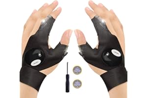 SENKORA Keyck Guantes de Pesca Originales Regalo del Día del Padre Regalo Hombre 1 Par Guantes de Linterna LED Impermeable al Aire Libre para Trabajar en Lugares Oscuros,Herramientas Regalo para Novio/Marito