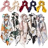 10pcs chiffon capelli scrunchies elastici bobbles fiore coda di cavallo fasce porta accessori per le donne ragazze, Multicolo