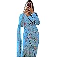 Sidhidata Women's Georgette Digital Printed Ready To Wear one Minute Saree With Unstitched Blouse Piece