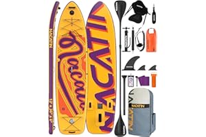 NACATIN Tabla de paddle para la familia, tabla de remo hinchable de 12 pulgadas con kit de conversión de kayak, kit completo de surf para adultos, con remo individual o doble, asiento de kayak y otros