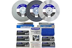 PRO-MAX PROFESSIONAL QUALITY TOOLS Bench Grinder Aluminium Alloy Brass Steel Metal Polishing Kit 6" x 1/2" 11pc