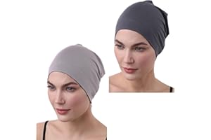 DERESINA HEADWEAR Gorro Oncológicos de Bambú para Dormir Hombre y Mujer, Suave y Transpirable, Gorros para Quimioterapia Pérdida de Cabello, Turbantes Quimio, Antideslizante, Cómodo, Uso Interior y Exterior - Deresina