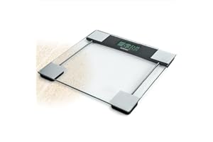 Korona Svenja 74551 - Báscula digital personal | Capacidad de carga de 180 kg, graduación de 100 g | Cristal de seguridad | Diseño atemporal | Pilas incluidas