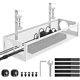 RERLYING Under Desk Cable Management Tray, No Drilling, No Damage to Desk, Cable Tray with Clamp, Under Desk Cable Channels,