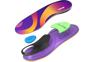 GOSKALA Orthopädische Einlegesohlen Herren Damen, Plantarfasziitis Einlagen Bei Plattfuß, Plantarfasziitis, Fersensporn, Fußgewölbeunterstützung, Zuschneidbare Schuheinlagen für Stoßdämpfung, Violett XL