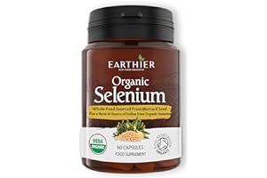 EARTHIER Organic Selenium 200mcg Plus Iodine and Silica - Selenium contributes to Normal Thyroid and Immune Function – 2 Month Supply - Whole Food Supplement - Certified Organic by Soil Association