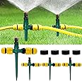 Monsully 4 Pcs Garden Sprinkler, Lawn Sprinklers Water Sprayer 360 Degree Rotating Water Sprinkler Adjustable Lawn Water Sprinkler for Watering Plants Flowers Veggies Grass Lawn Plants