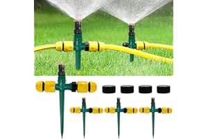 Monsully 4 Pcs Garden Sprinkler, Lawn Sprinklers Water Sprayer 360 Degree Rotating Water Sprinkler Adjustable Lawn Water Sprinkler for Watering Plants Flowers Veggies Grass Lawn Plants