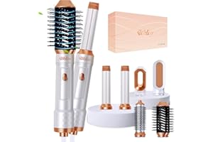 UKLISS Air Styler 6 IN 1, Updated Spazzola Asciugacapelli Multifunzione Con Spazzola Lisciante, Ferro Arricciacapelli ad aria Calda, Styling Arricciatura Raddrizzamento