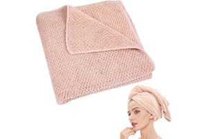 Laojbaba Microfiber Hair Towel Quick Dry Hair Towel Hair Drying Towels Suitable for All Kinds of Hair Ultra Absorbent Long and Thick Hair 20X40inch Lotus Root Pink (1pcs)