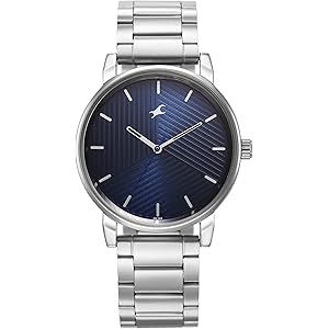 Fastrack Stunners Quartz Analog Blue Dial Silver Metal Strap Watch for Guys - 3278SM03