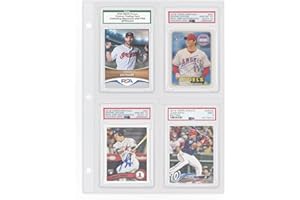 FAGEVERLD Graded Card Slab Binder Pages for Storage & Display, Compatible with 40 PSA, BGS, BCCG, CGC Graded Sports Cards, Also Fit One-Touch Magnetic Card Holders, 10 Pages (Card & Case Not Include)