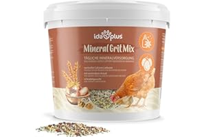 Ida Plus Mineral Grit Mix 5 kg – Mélange unique de chaux alimentaires avec anis – Minéraux précieux pour une meilleure qualité de coquille d'œuf – Contient de la chaux de coquille et du calcium – Pour