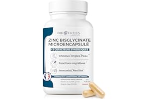 LABORATOIRE BIOCEUTICS BioCeutics Zinc Bisglycinate 15 mg + Selenium + Vitamine C B6 B2 B3 - Zinc Complement Alimentaire Cheveux Peau Acné Ongles - Antioxydant Immunité - Zinc Acne - Cure 2 Mois - Zinc Pure Bisglycinate