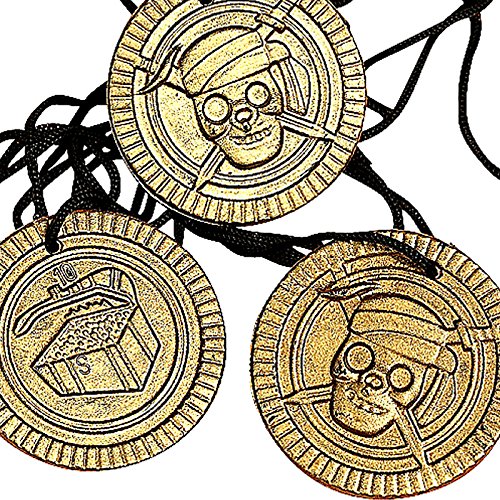 German Trendseller® – 12 x Piraten Halsketten ┃ Gold-Taler┃ Piraten Schatz ┃ Piraten Party ┃Seeräuber┃Schatzsuche ┃ Kindergeburtstag … - 2