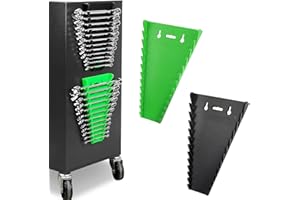 YOYIAG Magnetic Wrench Rack: 2-Piece Holder with 12 Slots, Magnetic Wrench Organizer, Portable Storage Rack for 12 Spanners