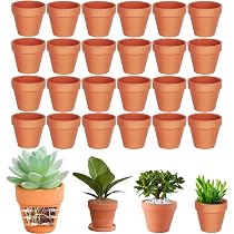 20 Pots De Fleurs En Terre Cuite 4,5 Cm JRYGAC - Mini Pots Avec Trou De Drainage Pour Graffiti Et Décoration Jardin