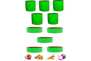 DIYAGREEN Grow Bags for Plants Big Size Terrace Balcony Gardening Vegetable Planting Pots Leafy Fruits Growing Containers - 12x12 Pack of 5 and 15x06 Pack of 5 Grow Bag Round Shaped (Pack of 10)