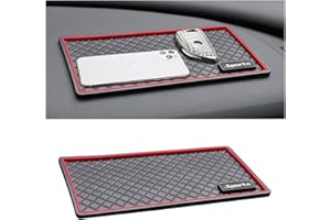 Adunsiaoto Tappetino Antiscivolo Dell'automobile, Tappetino Universale Multifunzionale per Cruscotto, Cuscini Automobile Antiscivolo Cruscotto Dell'auto Resistente Accessori(Texture a Scacchi)