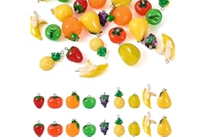 PandaHall Pendentifs imitation nourriture gâteau pain crème glacée breloques résine jus fruits boissons Bubble Tea Pendentifs pour la fabrication de bijoux