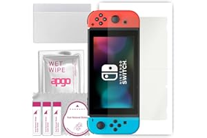apgo Hydrogel MAT MATTE Protège-écran pour Nintendo Switch, film Hydrogel avec couche de positionnement pour une installation facile
