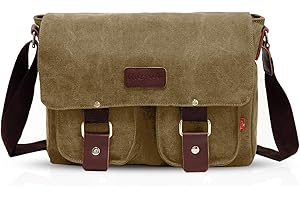 FANDARE Torba kurierska w stylu vintage, tornister, torba szkolna, torba na książki, torba crossbody, podróżna torba na ramię, dojazdy do pracy, 14-calowa teczka na laptopa wielofunkcyjna męska/damska