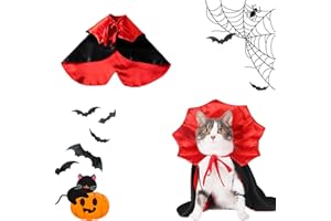 DREAM HORSEX Costume Animaux Compagnie Halloween, Cape d'halloween pour Animaux De Compagnie, Cape de Vampire pour Animaux de Compagnie, Jeu de rôle pour Animaux de Compagnie,Convient aux Petits Chiens et Chats