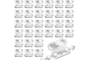 Mabor 30 sztuk złączy łańcuszkowych do rolet, plastikowe złącza łańcuszkowe z klipsem do łańcucha kulistego, akcesoria do zasłon i żaluzji, naprawa (średnica kuli 4,5mm)