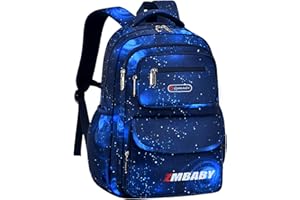Amythe Plecak dziecięcy, plecak szkolny dla chłopców w klasie 1-3, wodoodporne plecaki podstawowe dla dzieci, projekt z otwarciem 180°, idealny do szkoły lub podróży, Niebieska, 30*17*44cm