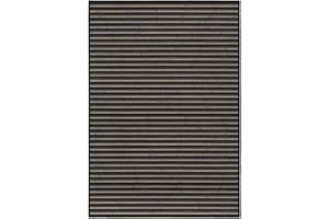 LOLAhome Alfombra de bambú, Antideslizante, Antimanchas, Resistente a la Humedad, para Salón, Dormitorio, Cocina, Baño, Pasillo, Garaje- “Negro y Gris” de “200x140 cm