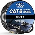 Ultra Clarity Cables Ethernet Cable Cat6 30M/100ft, High-Speed 10Gbps LAN Cable with Gold Plated RJ45 Connector for Router, Modem, PC, Switches, Hub, Laptop, Black, 1 Pack