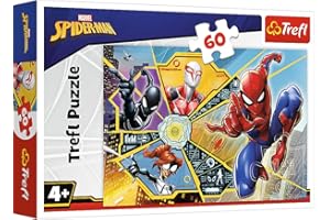Trefl-60 Pièces pour Les Enfants à partir de 4 Ans Puzzle, 17372, sur la Toile de Spider-Man Disney Marvel Spiderman, 60