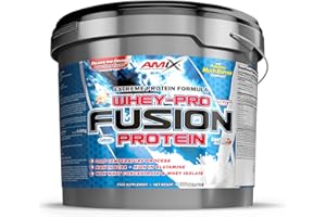 AMIX - Proteína Whey - Pure Fusion - 4 Kg - Concentrado de Suero Ultra Filtrado - Proteína Isolada con Splenda - Contiene L-glutamina - Proteínas para Aumentar Masa Muscular - Sabor Chocolate