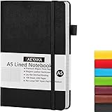 AEYAKA Taccuino A5 Righe Quaderno a Righe A5 Diario Copertina Rigida e Chiusura ad Elastico Portapenne Custodia in Pelle PU C