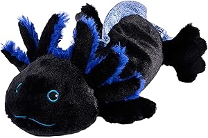 ‎WARMIES Warmies Czarna pluszowa zabawka Axolotl, duży rozmiar, w pełni bezpieczna w kuchence mikrofalowej i obciążona przytulanka na niepokój, chłodzenie w zamrażarce lub podgrzewanie w kuchence mikrofalowej